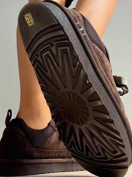 Кросівки жіночі Hengji 1517-6 замшеві з подвійною шнурівкою уггі коричневі, 37, 24 см Київ - фото 4