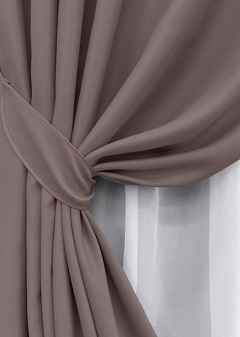 Комплект готових штор VR-Textil Bagema Rvs № 1245ш Пудровий 100х270 см 2 шт (31-484) Київ - фото 5