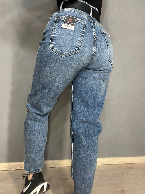 Джинсы женские SESSANTA 16484 MOM jeans высокая посадка увеличенные размеры стрейчевые с ремнем синие, синий, З4, 34, 89 см, 121 см Киев - изображение 20