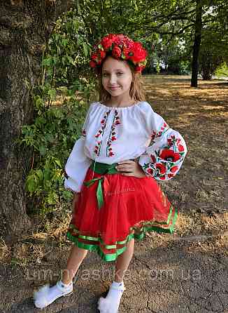 Вишиванка лляна з маками для дівчинки Кривий Ріг