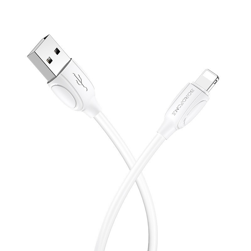 Кабель BOROFONE BX19 USB to iP 2.4A, 1m, PVC, TPE connectors, White Киев - изображение 3
