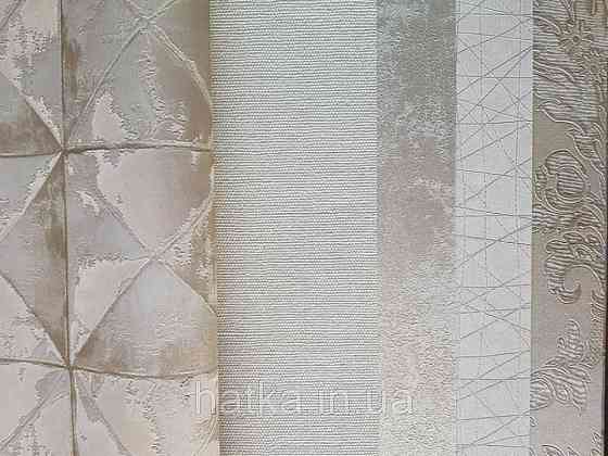 Шпалери вінілові на флізелін Sirpi Alta gamma Sempre 3 квадрати ефект старіння під штукатурку золото бежеві Київ