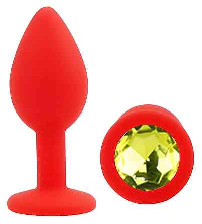 Силіконова анальна пробка EGZO - Silicone Red Round Plug Lime, size S Sex Aura Київ