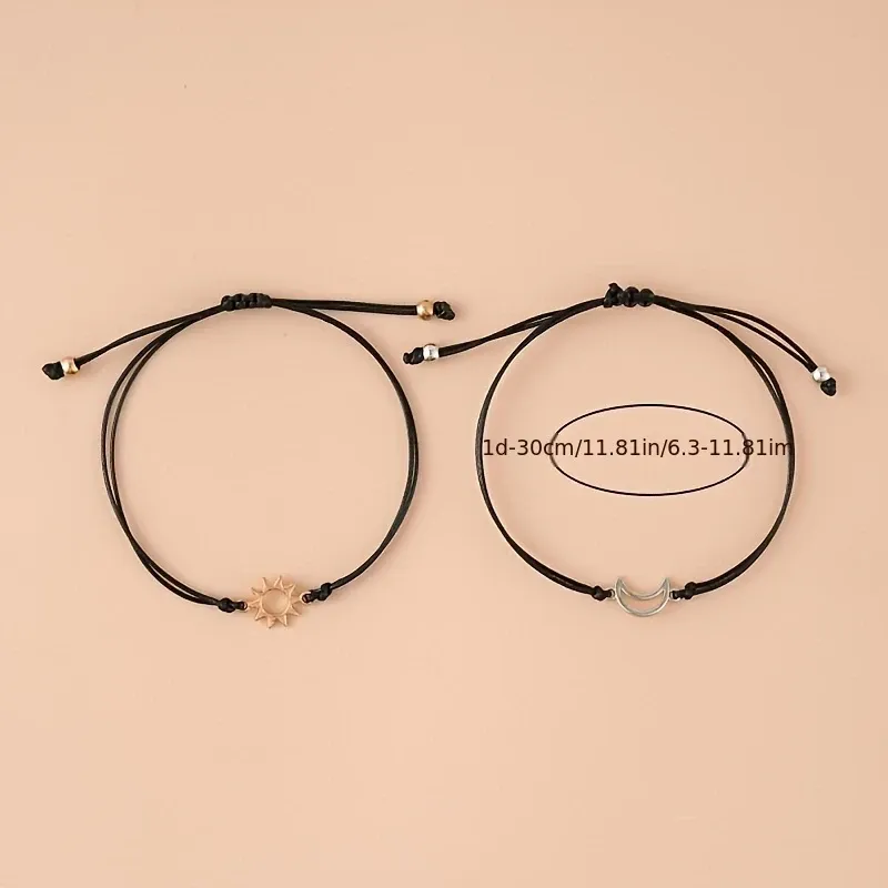 Парные браслеты — регулируемые браслеты с подвесками для влюбленных, друзей, пары Киев - изображение 2