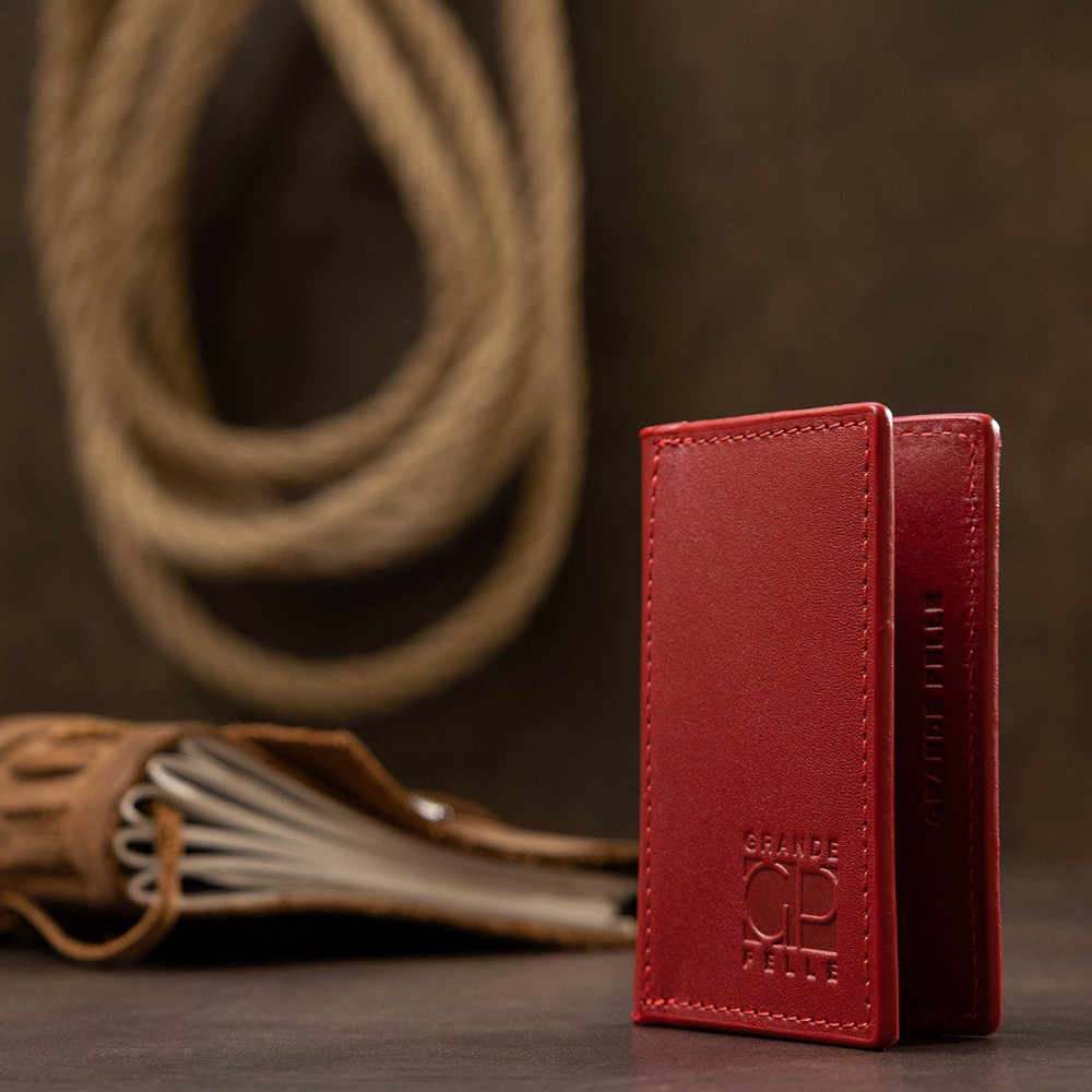 Шкіряна жіноча візитниця GRANDE PELLE 11532 Червоний Київ - фото 8