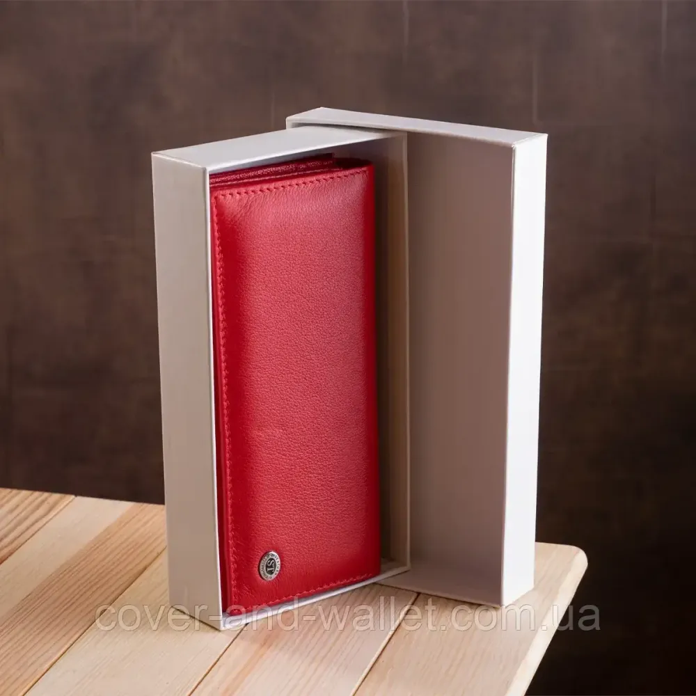 Класичний жіночий гаманець із монетницею зовні червоного кольору ST Leather 1518 Київ - фото 6