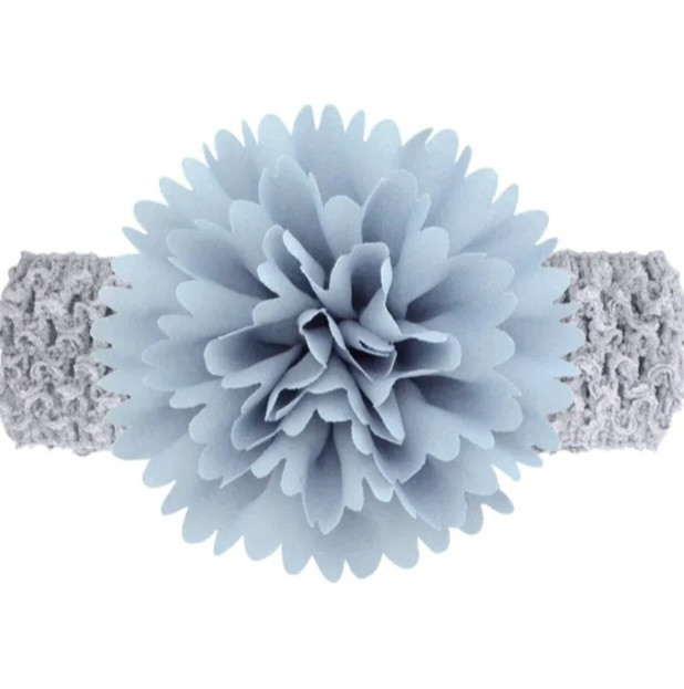 Повязка для девочки на голову с цветком 30-50 см серый Киев - изображение 1