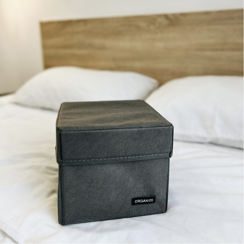 Органайзер коробка для дрібниць XS з кришкою 17х17х16 см (Сірий) Суми - фото 1