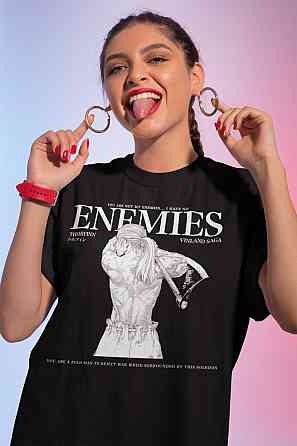 Футболка для хлопчика з аніме принтом Вінланд Сага Тхорфінн Вінланд оверсайз (зріст від 165 до 180) Чорний AnimeJ0057m Дніпро