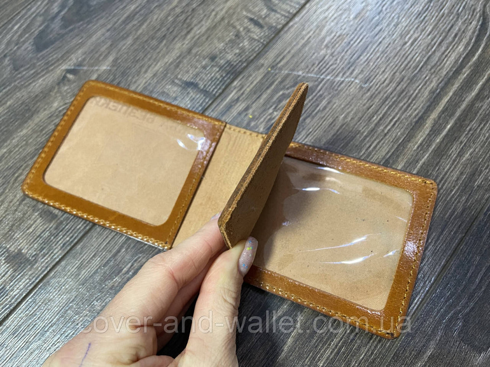 Шкіряна обкладинка СБУ з шевроном і кишенею (жовта) Київ - фото 6