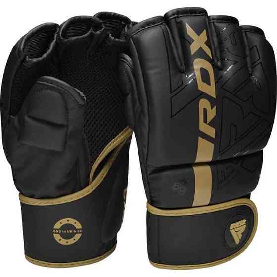 Рукавиці ММА RDX F6 KARA Matte Golden L (капа в комплекті) Кам'янське