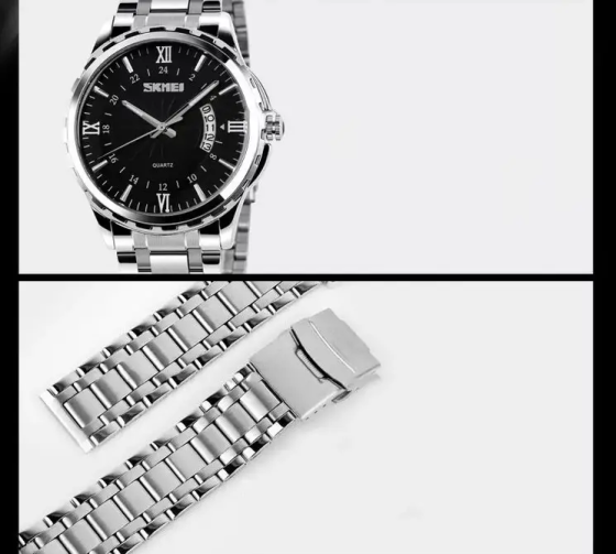 Мужские наручные часы Skmei 9069 Серебристые с черным Киев