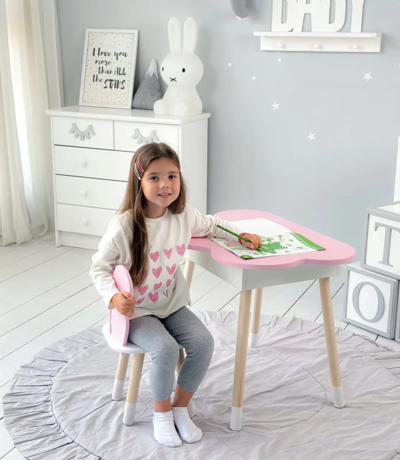 Дитячий стіл Хмара з нішою та стільчиком Метелик (Рожевий) Київ - фото 4