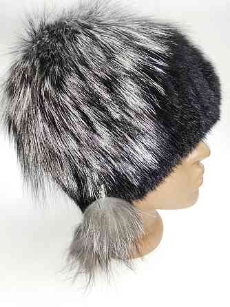 Шапка женская меховая уголок Габриэла Черный Харьков
