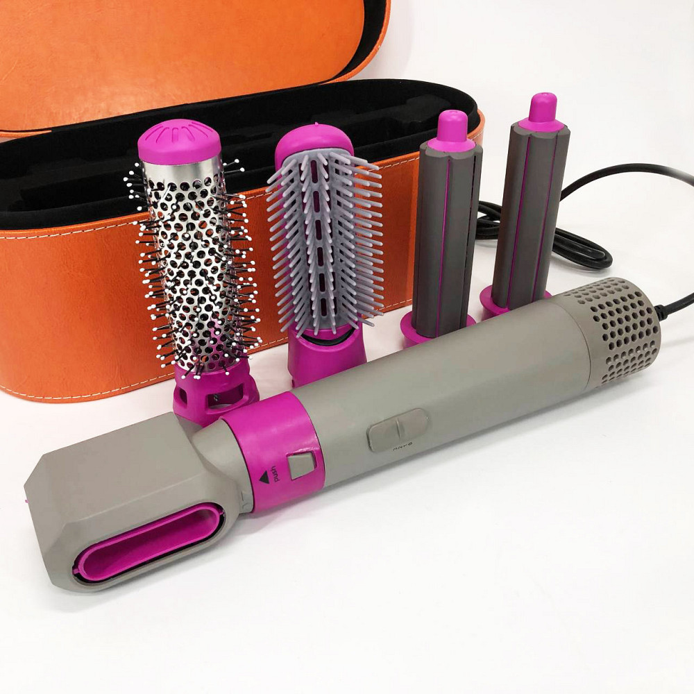 Фен для волосся професійний 2 швидкості 5 в 1 + Кейс, Фен-щітка-гребінець, Електрофен з насадками KA-18 Івано-Франківськ - фото 3