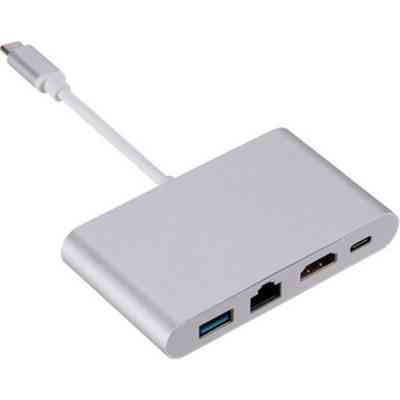 Концентратор Dynamode USB3.1 Type-C to 1хHDMI, 1хRJ-45, 1хUSB 3.0, 1хUSB Type-C Fe (Multiport USB 3.1 Type-C to HDMI-RJ45) Вінниця