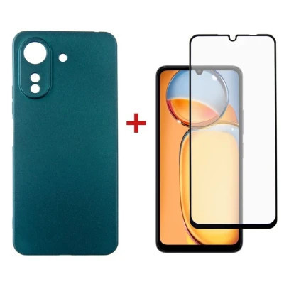 Чехол для мобильного телефона Dengos Kit for Xiaomi Redmi 13C case + glass (Green) (DG-KM-54) Винница - изображение 1