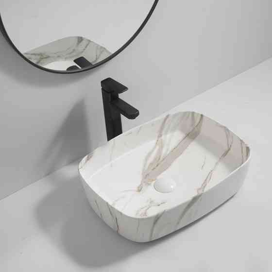 Раковина накладна Mixxus Premium BEVEL-0102 MARBLE 495х370х135mm   ( MP6519 ) 35031 Харьков