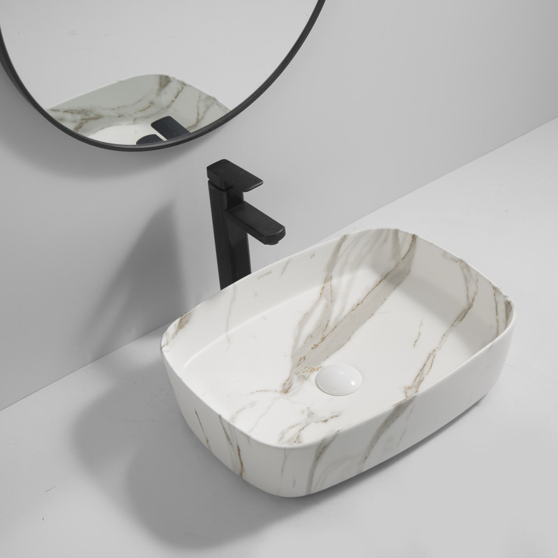 Раковина накладна Mixxus Premium BEVEL-0102 MARBLE 495х370х135mm   ( MP6519 ) 35031 Харьков - изображение 6
