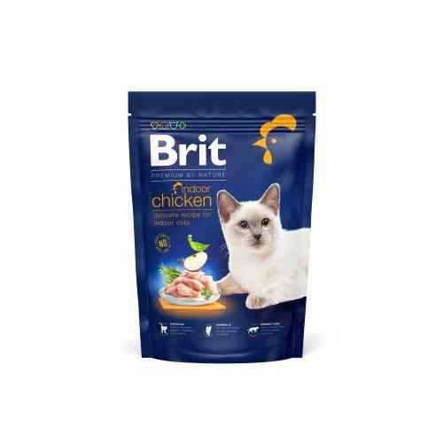 Корм сухой Brit Premium Cat by Nature Indoor для взрослых домашних кошек с курицей 800 г Киев