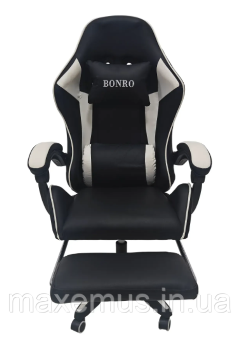 Кресло с регулировкой спинки B 9 4 5 с подставкой для ног кресло для геймера компьютерное белое Мостиська - фото 13