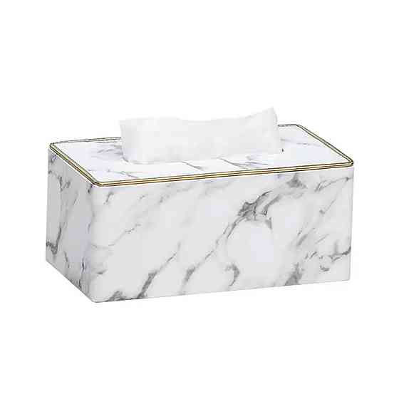 Серветниця з еко шкіри 21.5х13х9 см для кафе і ресторанів Білий мармур HP-3-202 Коломия