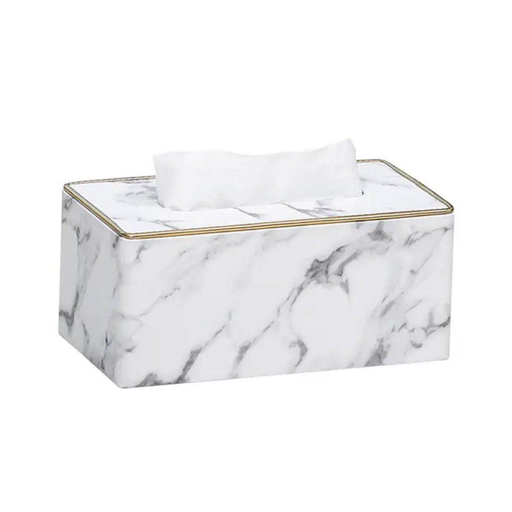 Серветниця з еко шкіри 21.5х13х9 см для кафе і ресторанів Білий мармур HP-3-202 Коломия - фото 1