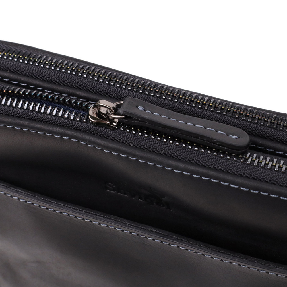 Практична чоловіча сумка через плече з вінтажної натуральної шкіри Shvigel 20870_1 Чорний Київ - фото 6