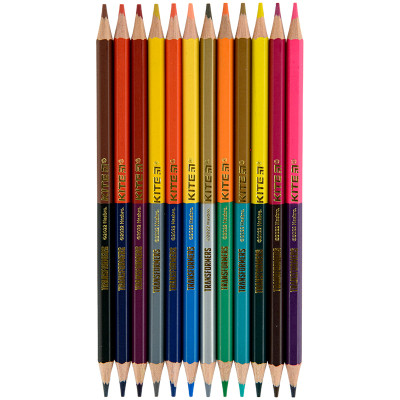 Карандаши цветные Kite Transformers двухсторонние, 12 цветов (TF22-054) Винница - изображение 4