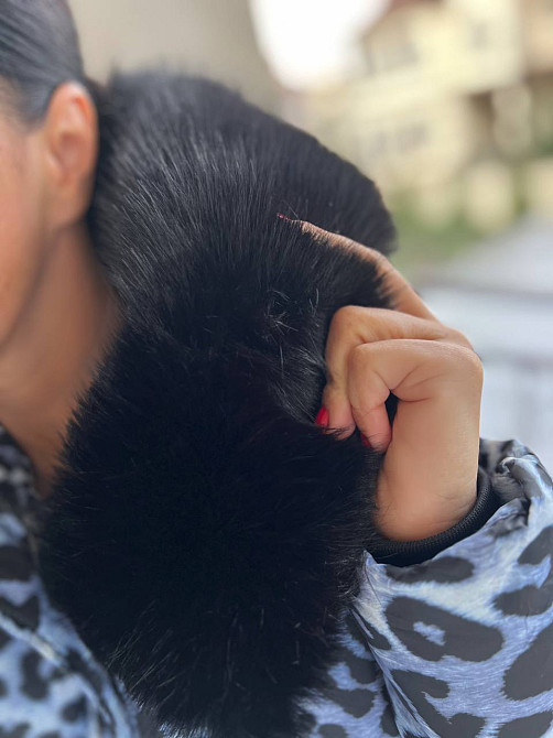 Куртка жіноча Lady Yep 9063 подовжена леопардовий принт з капюшоном хутро, сірий, 42 Київ - фото 7