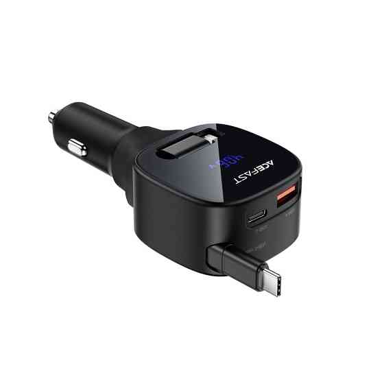 Автомобільний зарядний пристрій ACEFAST B17 95W car charger with telescopic cable Black Одеса