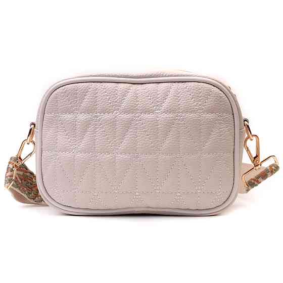 Стильная стеганая женская сумка из натуральной кожи Vintage 22611 Белый Киев