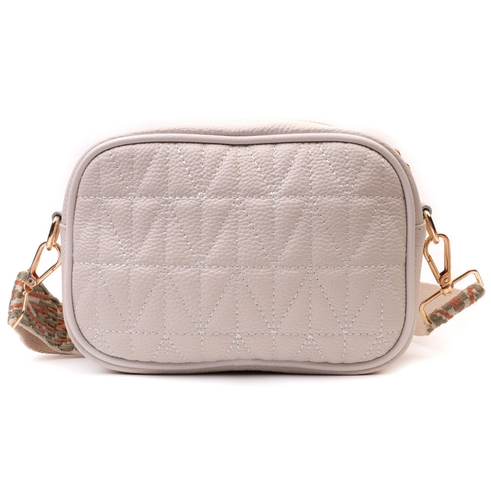 Стильна стьобана жіноча сумка з натуральної шкіри Vintage 22611 Білий Київ - фото 5