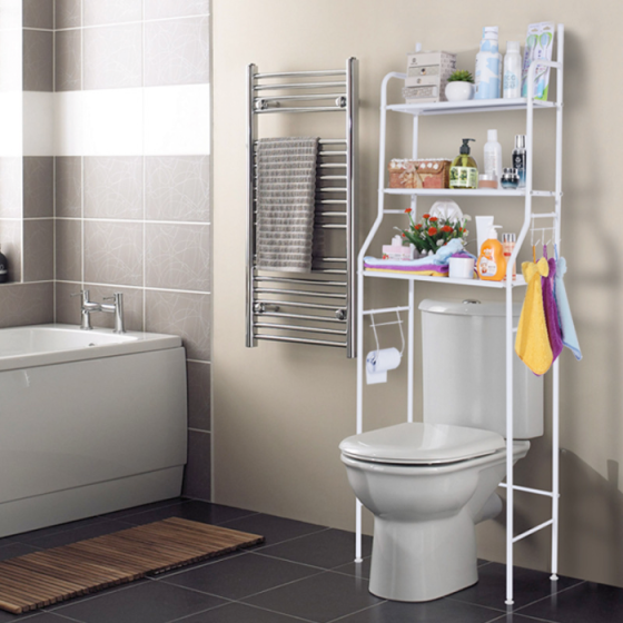 Стійка органайзер Toilet Rack на унітаз 50х26х160 см для ванної кімнати, 3 полиці, установка для під Київ