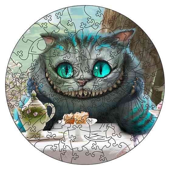 Фігурний пазл з дерева "Аліса Чеширський кіт" PZ001-A3W-AC 180-250 деталей, А3 з мішечком і стрічкою Вінниця