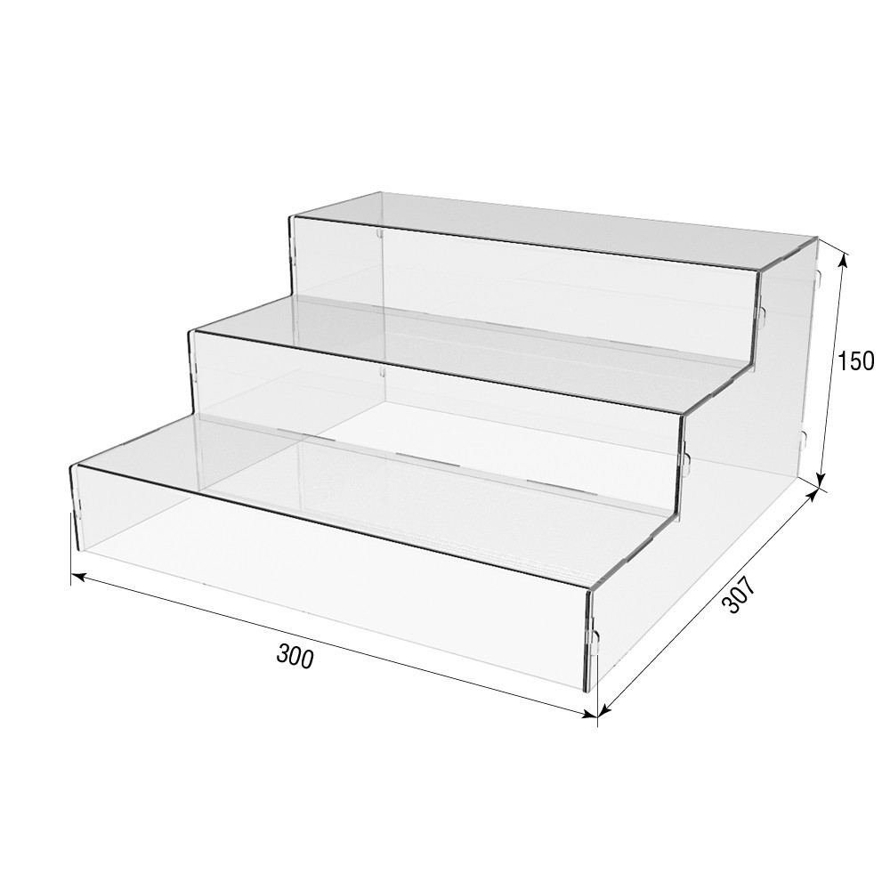 Товарна горка EKOSTAR на 3 сходинки з акрилу 300x300x150 2 мм Київ - фото 3