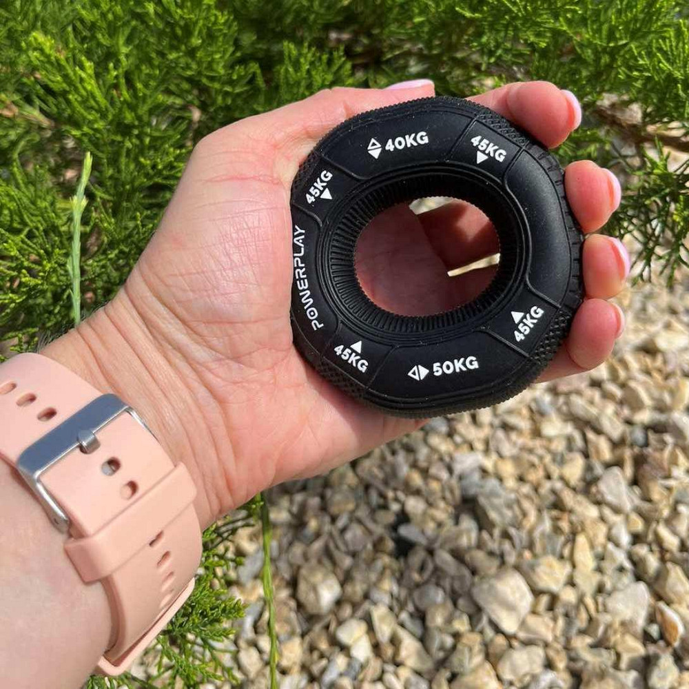 Еспандер кистьовий силіконовий PowerPlay PP-4331 Hand Grip Hard 40-45-50 кг. Чорний Каменское - изображение 4