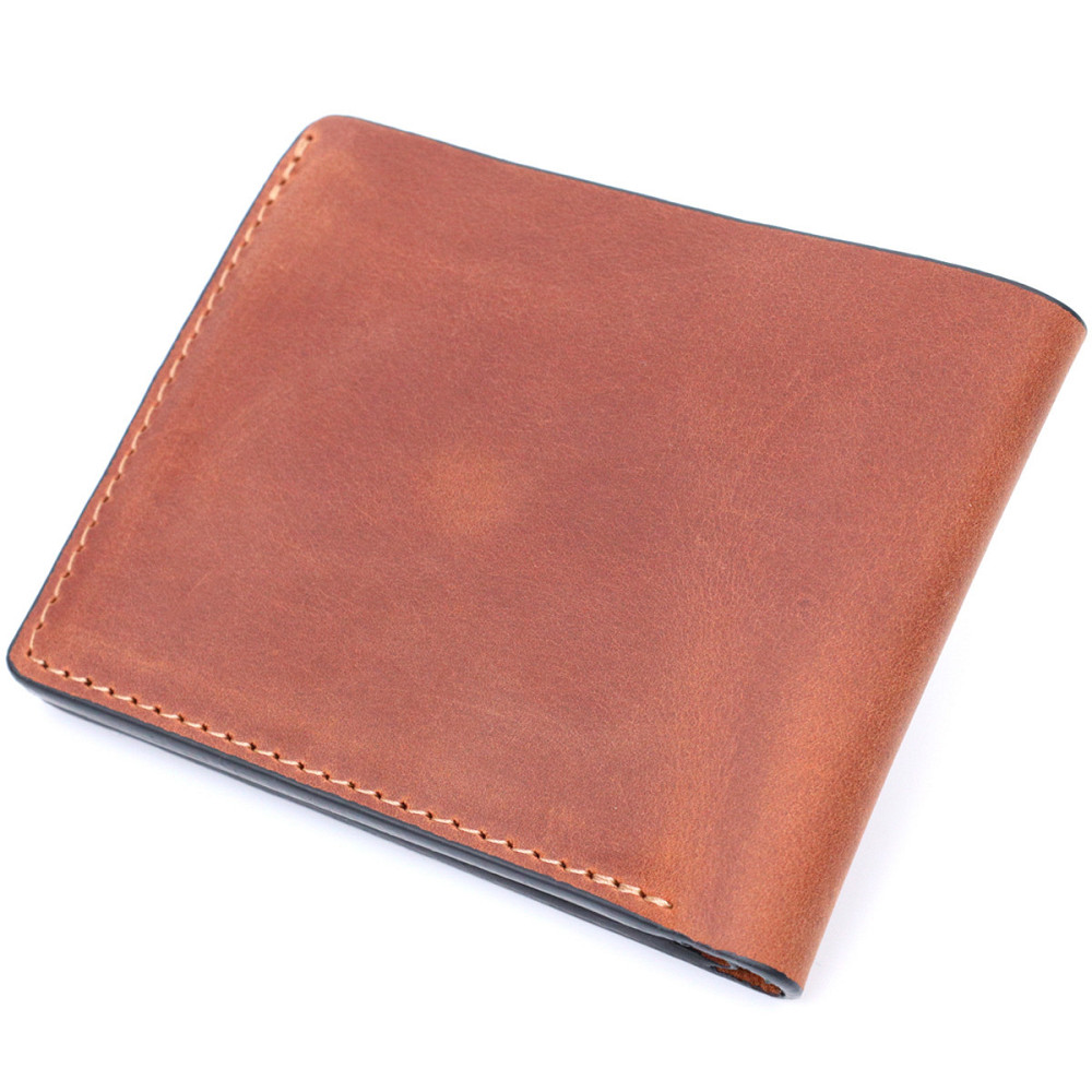 Компактный кошелек из натуральной кожи без застежки GRANDE PELLE 11661 Коричневый Киев - изображение 2