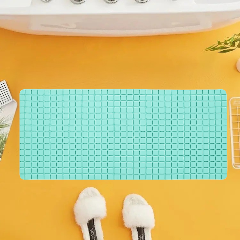 Силиконовый нескользящий коврик для ванны и душа Bathlux 78 х 35 см резиновый ПВХ, люкс качество Голубой Каменец-Подольский - изображение 1