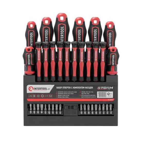 Набор отверток с комплектом насадок, 36 ед., S2, STORM INTERTOOL VT-3443 Киев