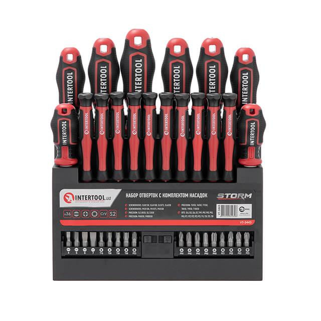 Набір викруток з комплектом насадок, 36 од., S2, STORM INTERTOOL VT-3443 Київ - фото 2