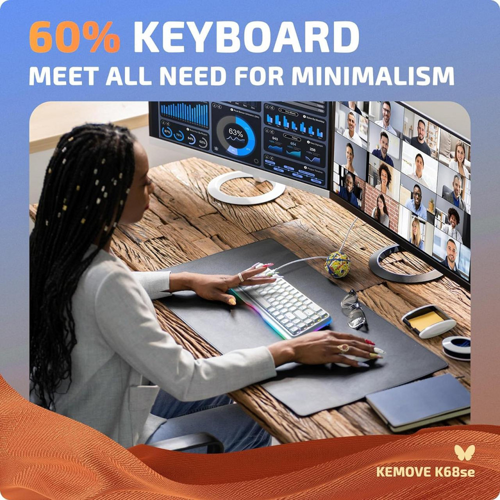 Механическая игровая клавиатура KEMOVE K68se красные переключатели, 68 клавиш, белая, RGB-подсветка USB Type-C Киев - изображение 6