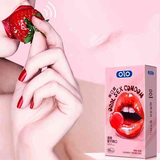 Презервативи OLO Ultrathin Oral Sex Ультратонкі Полуниця 10 шт. Вінниця