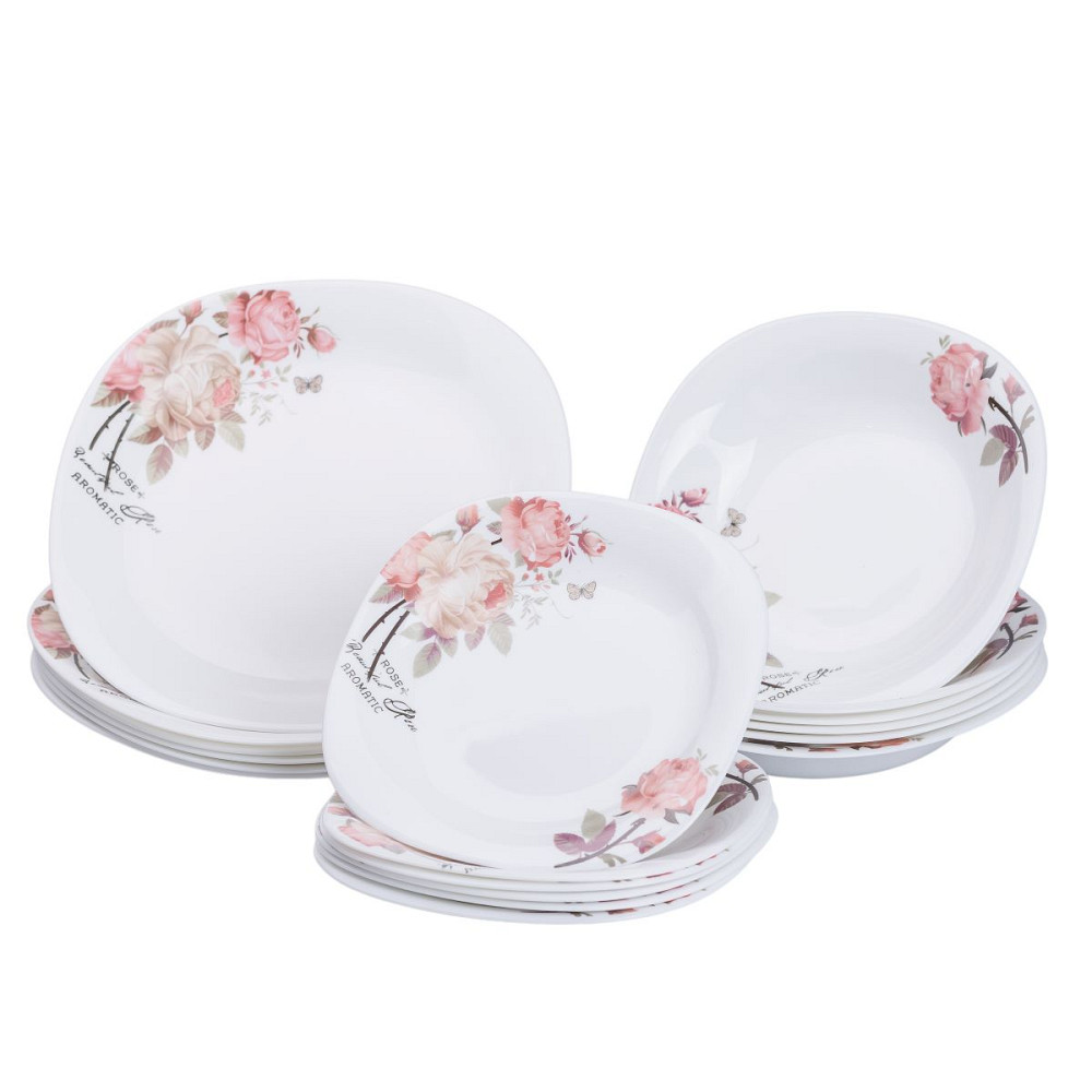 Столовий сервіз порцелянаовий на 6 персон 18 тарілок білий HP-7-714 Коломия - фото 1