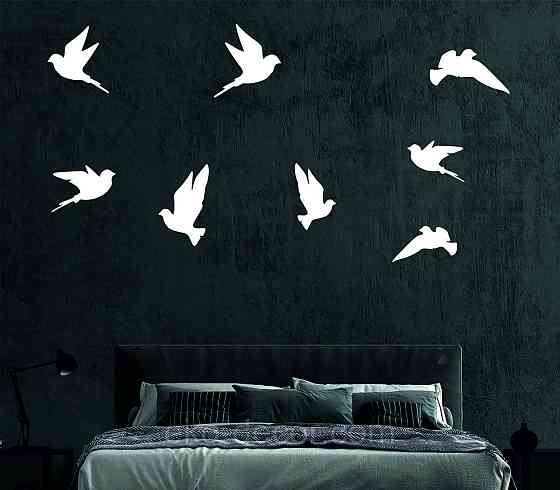 Декоративне настінне Панно «Пташка» Декор на стіну(ціна за 1шт) 30*21 см, Білий Київ