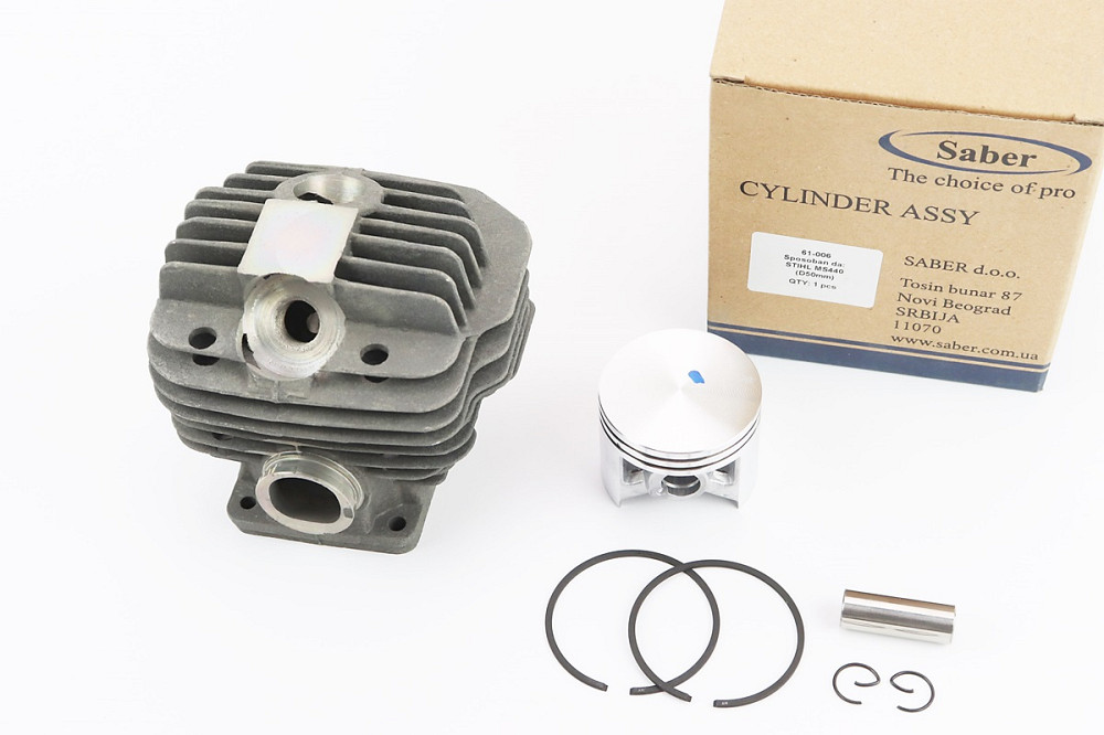 Циліндр к-кт (цпг) MS-440 50mm (палець 12mm) "чорний" Київ - фото 1