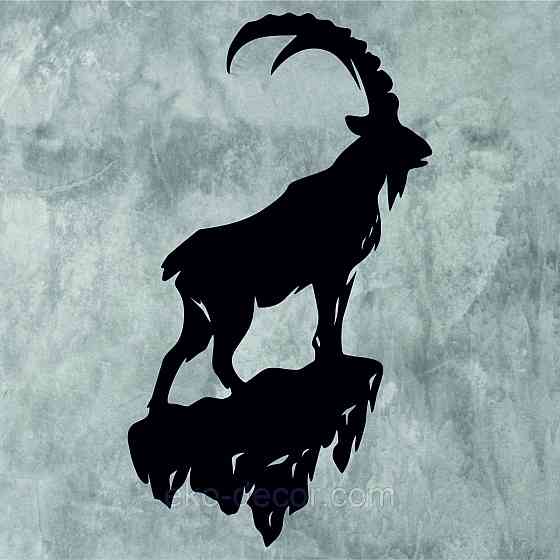 Декоративное настенное Панно «Горный Козел» Декор на стену 110*70 см, Черный Киев