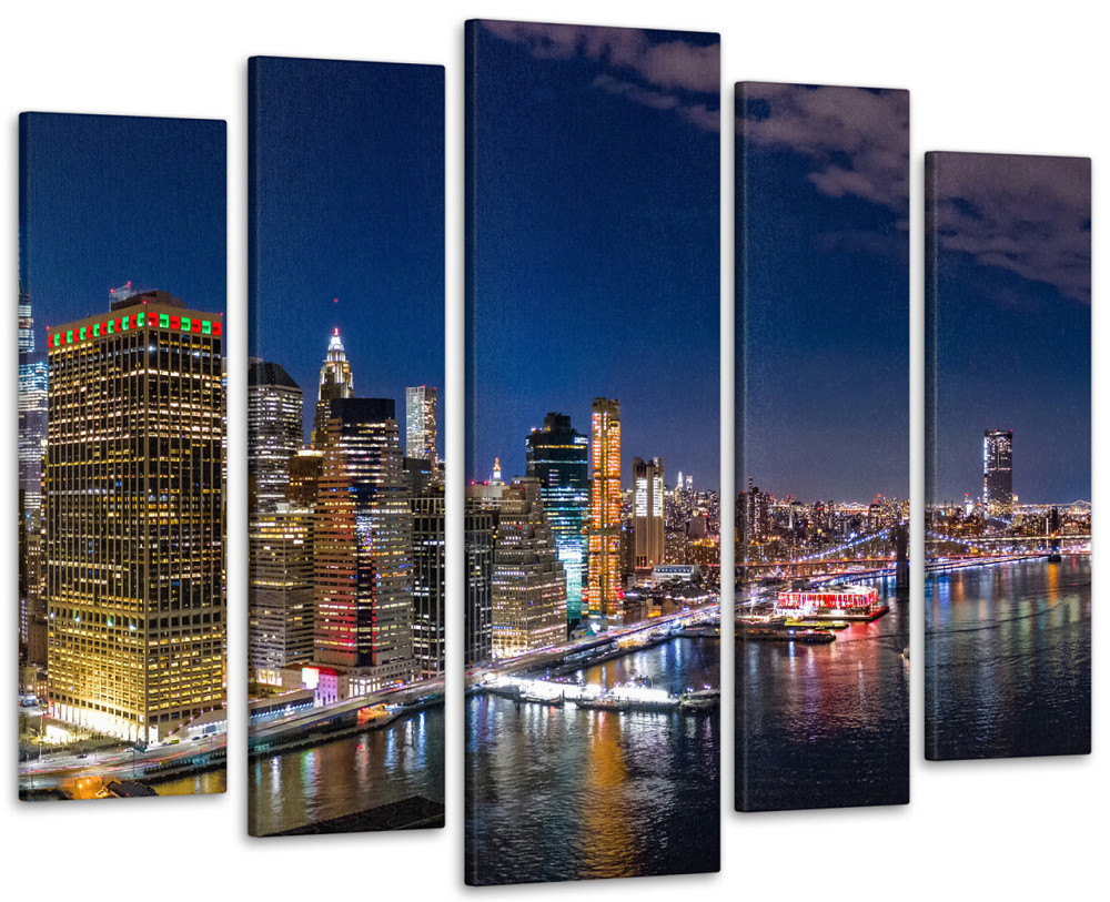 Модульна картина у вітальню / спальню Нічне місто Art-396_5 ( 80х118см ) Київ - фото 1