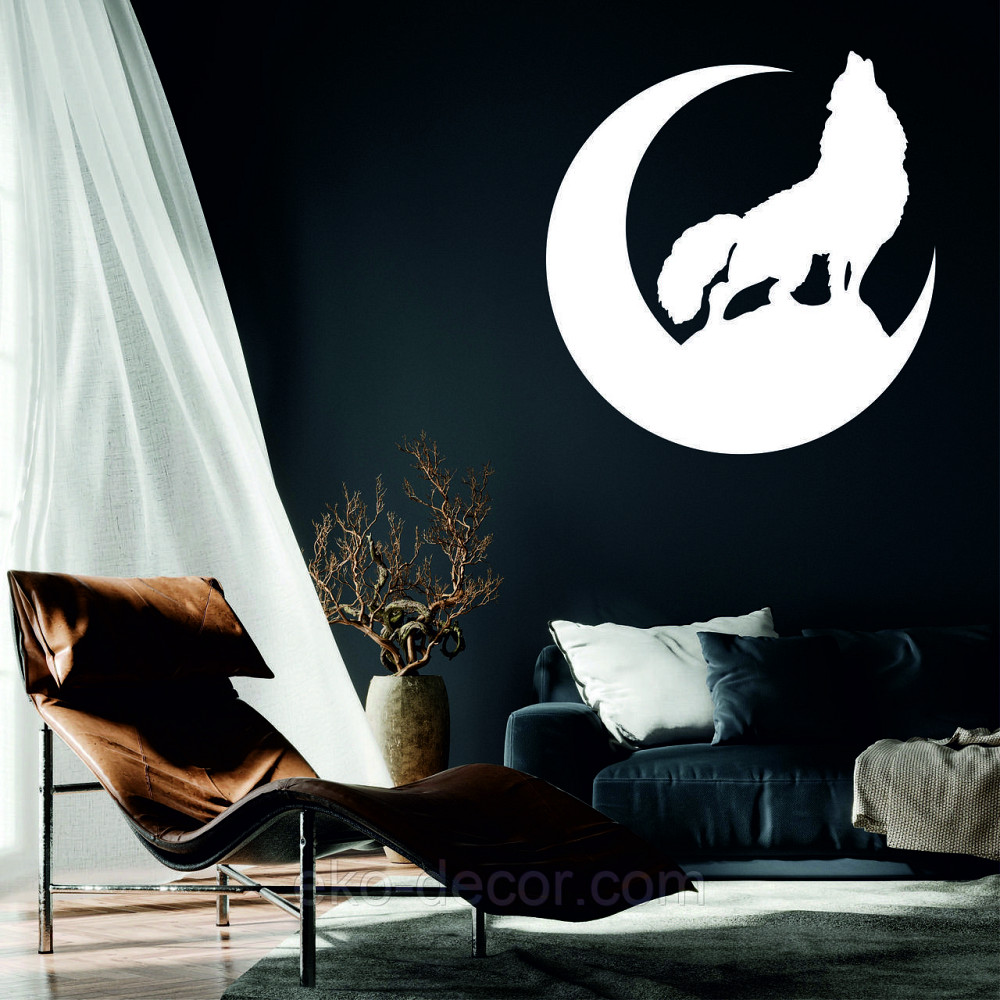 Декоративное настенное Панно «Волк», Декор на стену 50*48 см, Белый Киев - изображение 1