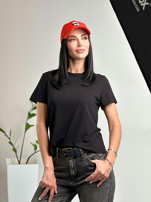 Жіноча футболка "Zefir" трикотаж оптом | Розпродаж моделі Чорний, 42-44 Київ - фото 2